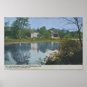 Parkerford PA Schuylkill Canal Vintage Poster