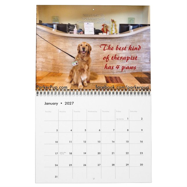 ParkerPup & Reser 2015 Calendar (Jan 2027)