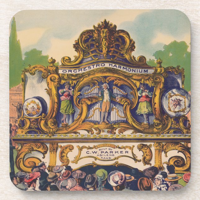 Parker's Band Organs, Famous For Beauty And Tone Coaster (Front)