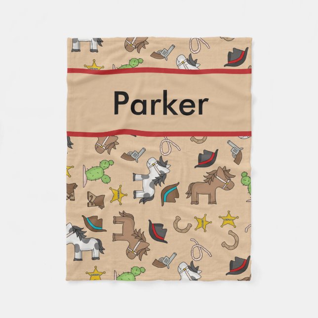 Parker's Personalised Cowboy Blanket (Front)