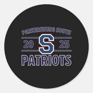 Parkersburg South Patriots Logo 2025 Hs Classic Round Sticker