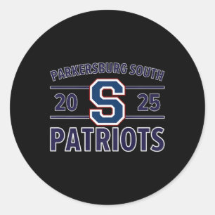 Parkersburg South Patriots Logo 2025 Hs Classic Round Sticker