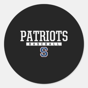 Parkersburg South Patriots Logo Baseball Hs  Classic Round Sticker