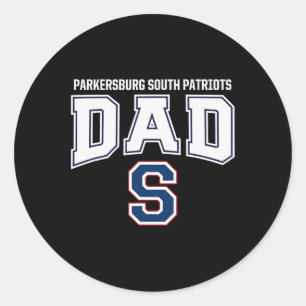 Parkersburg South Patriots Logo Dad Hs Classic Round Sticker