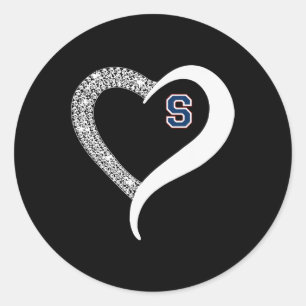 Parkersburg South Patriots Logo Diamond Heart Hs Classic Round Sticker
