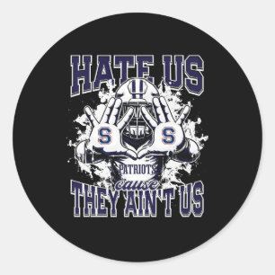 Parkersburg South Patriots Logo Hate Us Cause They Classic Round Sticker