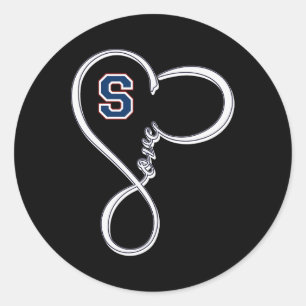 Parkersburg South Patriots Logo Infinity Love Hs Classic Round Sticker