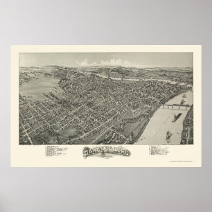 Parkersburg, WV Panoramic Map - 1899 Poster