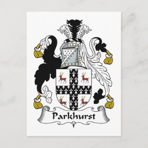 Parkhurst Family Crest Postcard