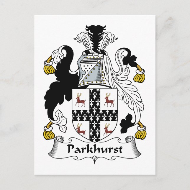 Parkhurst Family Crest Postcard (Front)