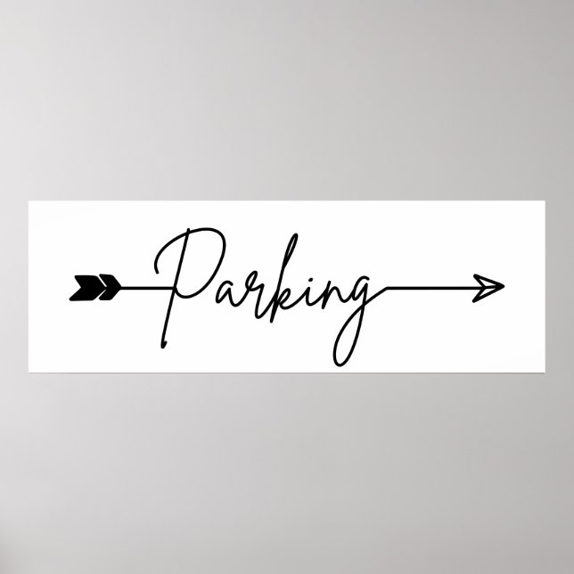 Parking direction sign left, party arrow Poster (Front)