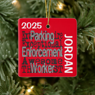 Parking Enforcement Worker Extraordinaire CUSTOM Ceramic Ornament