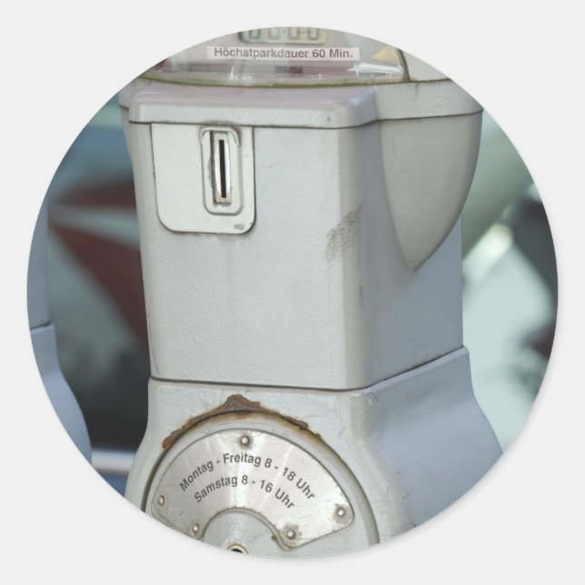 Parking Metre Classic Round Sticker (Front)