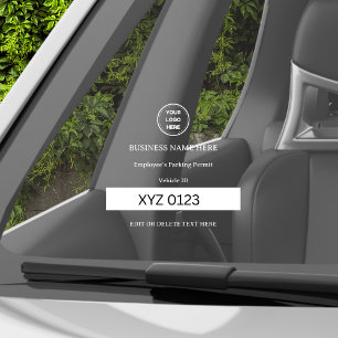 Parking Permit Vehicle ID Custom Text Car Truck Window Cling