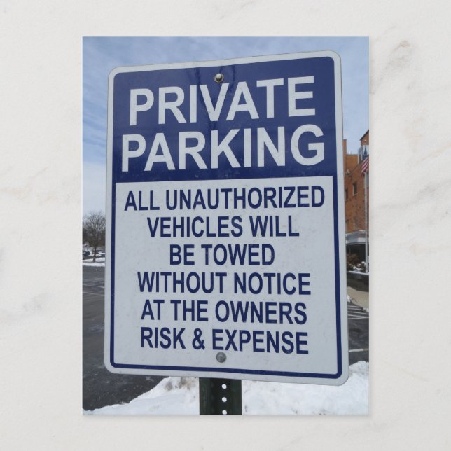 Parking Restrictions Postcard (Front)