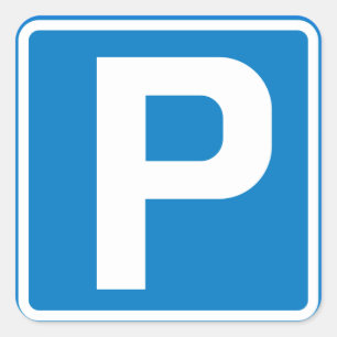 Parking Sign Square Sticker