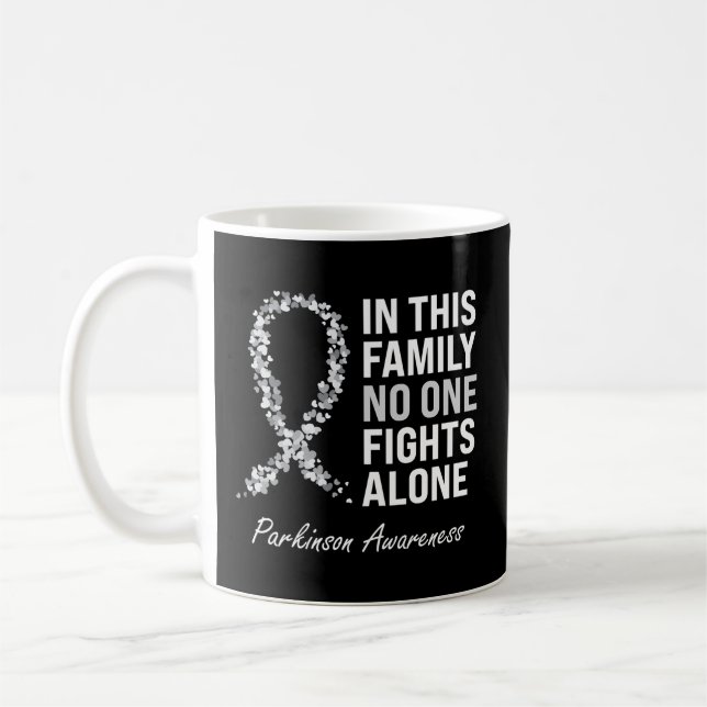 Parkinson Awareness Grey Ribbon Coffee Mug (Left)