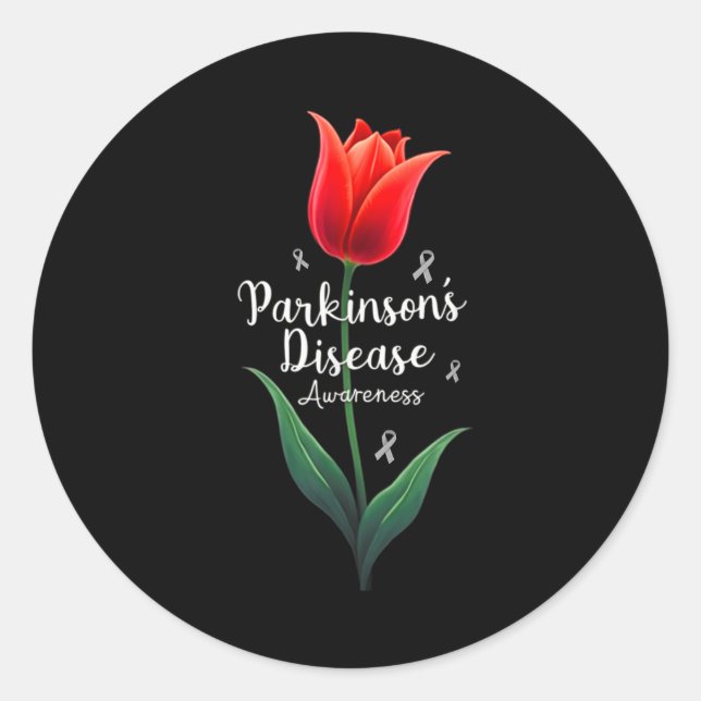 Parkinson Disease Awareness Tulip April Month  Classic Round Sticker (Front)