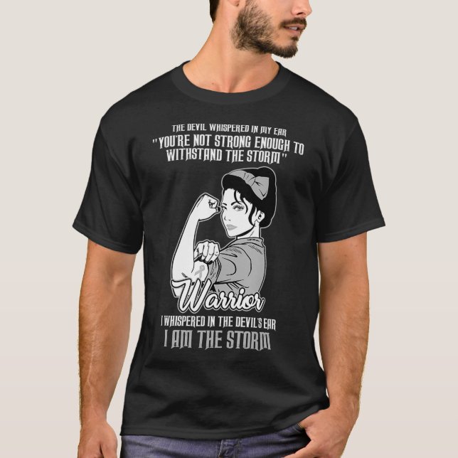 Parkinson Disease Silver Ribbon I Am The Storm T-Shirt (Front)