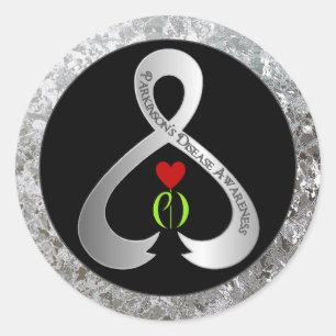Parkinson"s Awareness Ribbon Classic Round Sticker