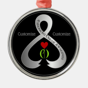 Parkinson"s Awareness Ribbon  Metal Tree Decoration