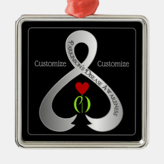 Parkinson"s Awareness Ribbon Metal Tree Decoration