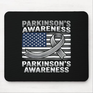 Parkinson's awareness american flag grey ribbon mouse mat