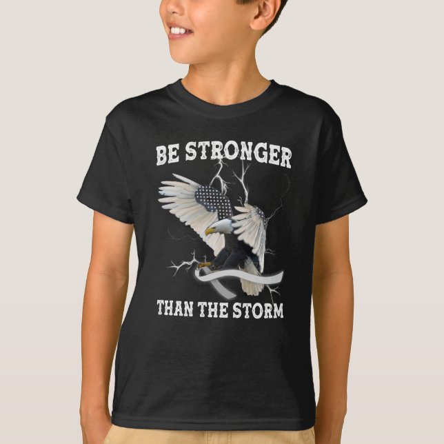 Parkinson's Awareness Eagle Be Stronger Than Storm T-Shirt (Front)
