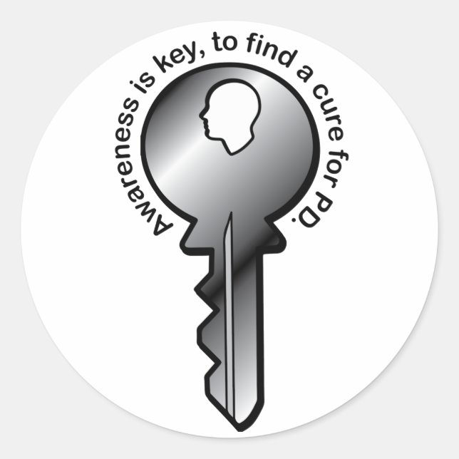 Parkinson's Awareness is Key Classic Round Sticker (Front)