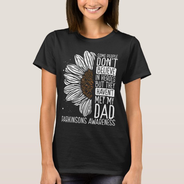 Parkinsons Awareness Ribbon Dad Warrior T-Shirt (Front)