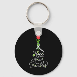 Parkinson's awareness support squad grey ribbon key ring