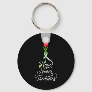 Parkinson's awareness support squad grey ribbon key ring