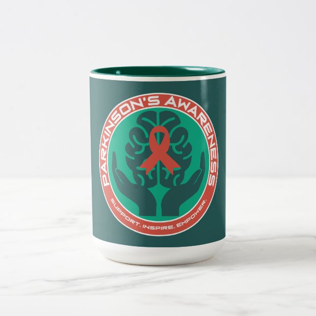 Parkinson's Awareness Supportive Two-Tone Coffee Mug (Center)