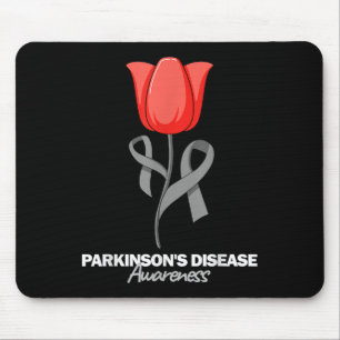 Parkinsons Disease Awareness April Month Red Tulip Mouse Mat