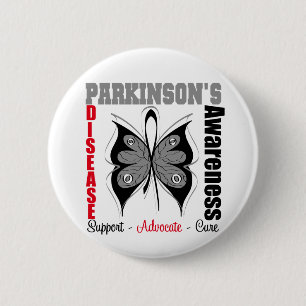 Parkinson's Disease Awareness Butterfly 6 Cm Round Badge