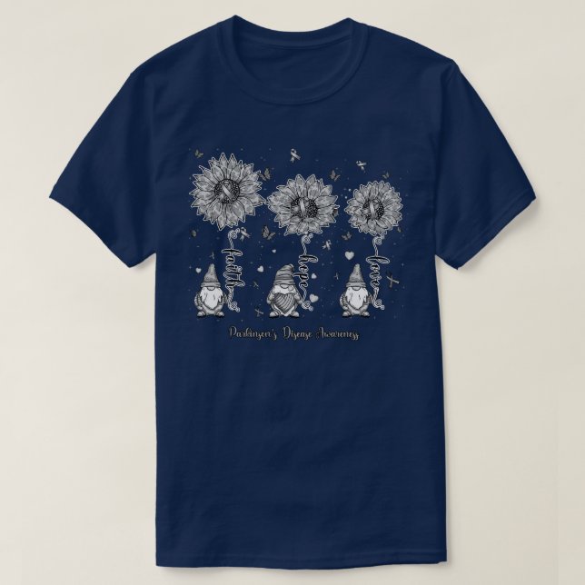 Parkinsons Disease Awareness gnome faith hope sunf T-Shirt (Design Front)
