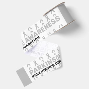 Parkinson's Disease Awareness Pattern Ribbon Grosgrain Ribbon