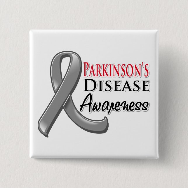 Parkinsons Disease Awareness Ribbon 15 Cm Square Badge (Front)