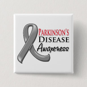 Parkinsons Disease Awareness Ribbon 15 Cm Square Badge