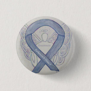 Parkinson's Disease Awareness Ribbon Angel Art Pin