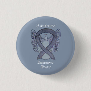 Parkinson's Disease Awareness Ribbon Angel Art Pin