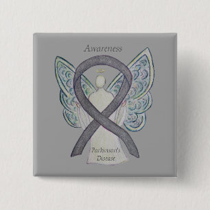 Parkinson's Disease Awareness Ribbon Angel Art Pin