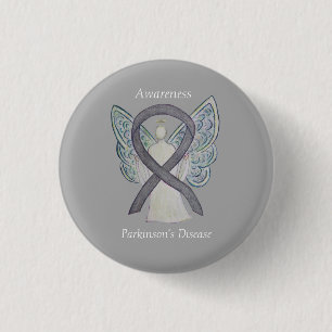 Parkinson's Disease Awareness Ribbon Angel Art Pin