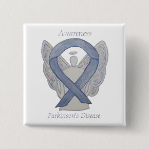 Parkinson's Disease Awareness Ribbon Angel Art Pin