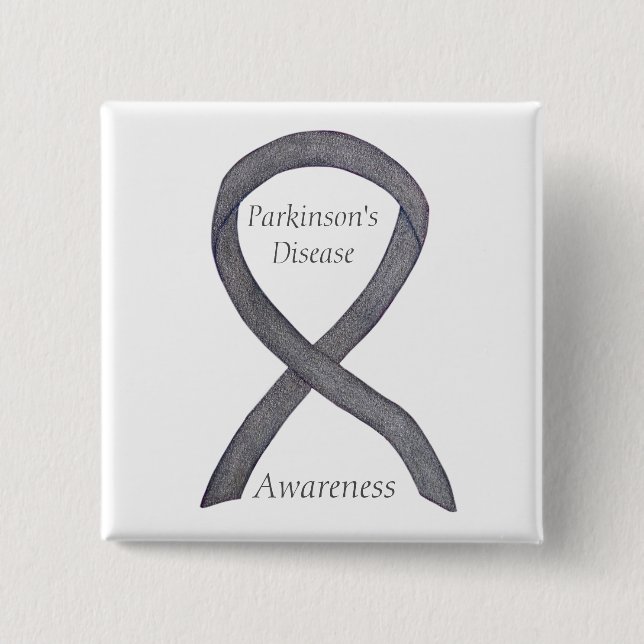 Parkinson's Disease Awareness Ribbon Art Pin (Front)