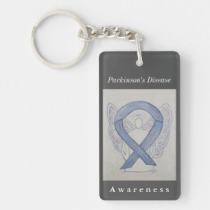 Parkinson's Disease Awareness Ribbon Keychain