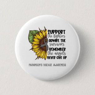 Parkinson's Disease Awareness Ribbon Support Gifts 6 Cm Round Badge
