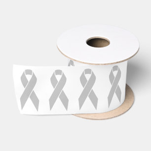 Parkinson's Disease Awareness Silver Gray Ribbon Satin Ribbon