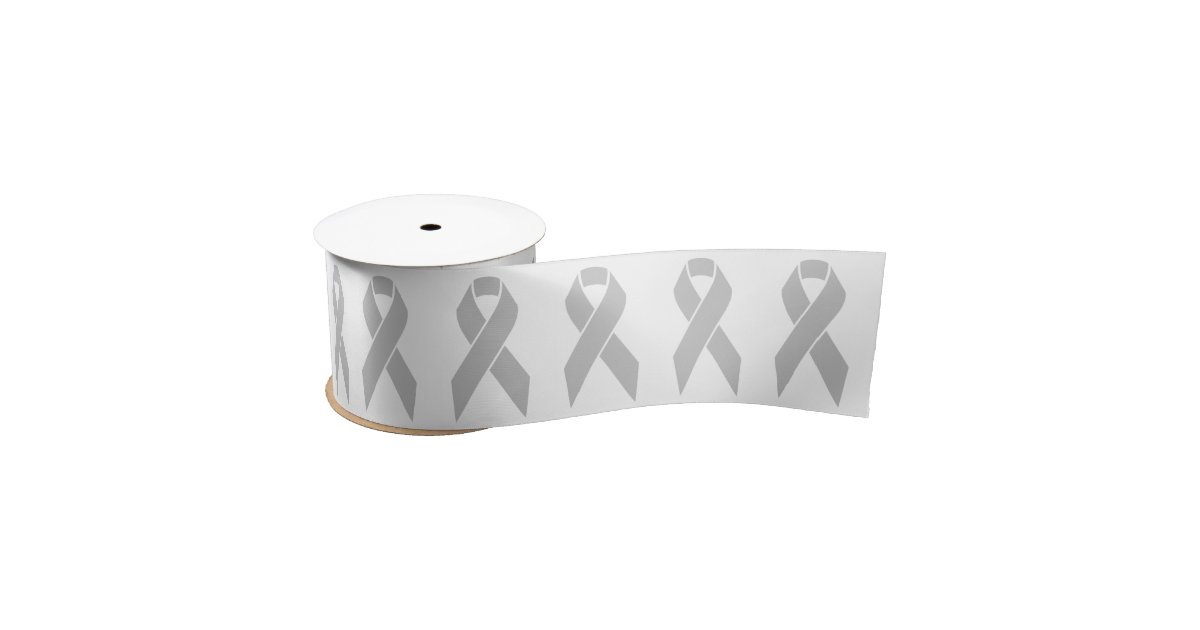 Parkinson's Disease Awareness Silver Gray Ribbon Satin Ribbon Zazzle