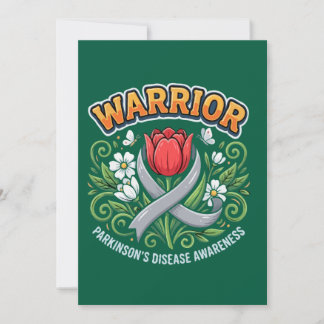 Parkinson's Disease Awareness Warrior Red Tulip  Holiday Card